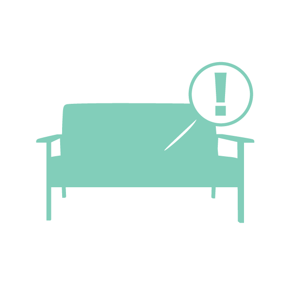 布・革の破れ 経年劣化によるへたり